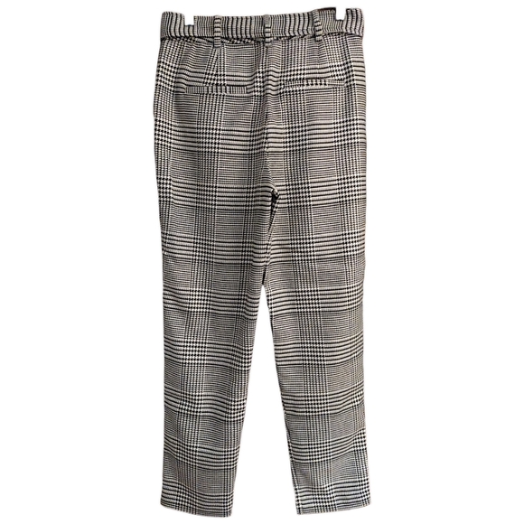Halogen Bold Plaid Houndstooth Pant with Waist Tie Belt, Size 4, Black/White NWT - Picture 4 of 8